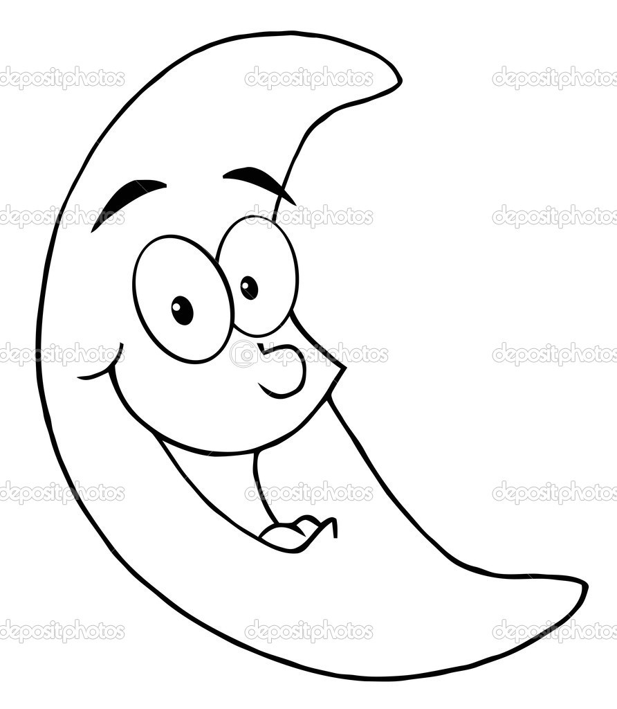 892x1024 Half Moon Coloring Page