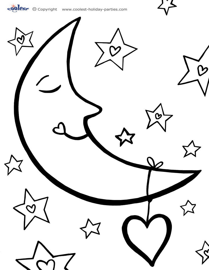 850x1100 Half Moon Coloring Pages Best Page Wagashiya