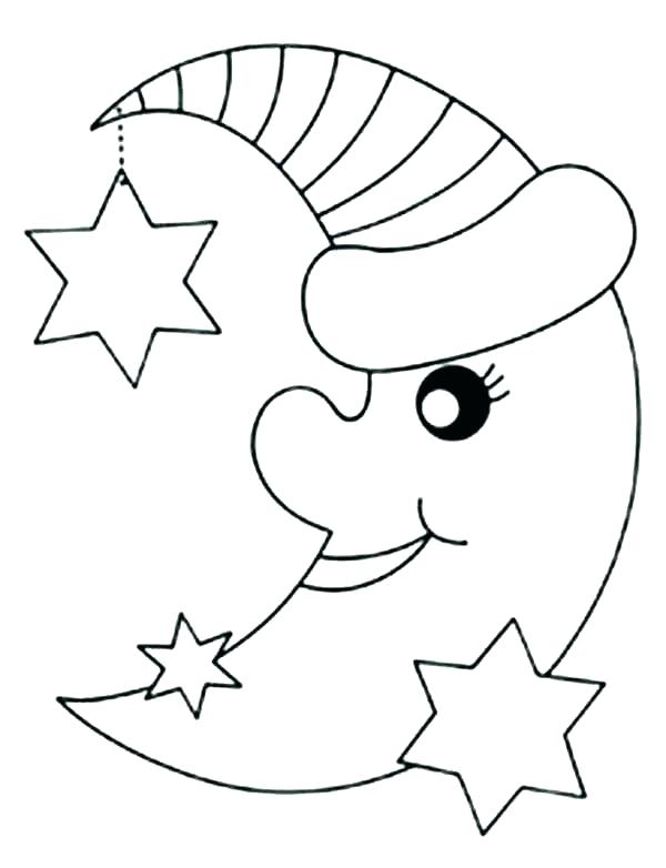600x782 Moon Coloring Page Crescent Moon Coloring Page Colouring Pages