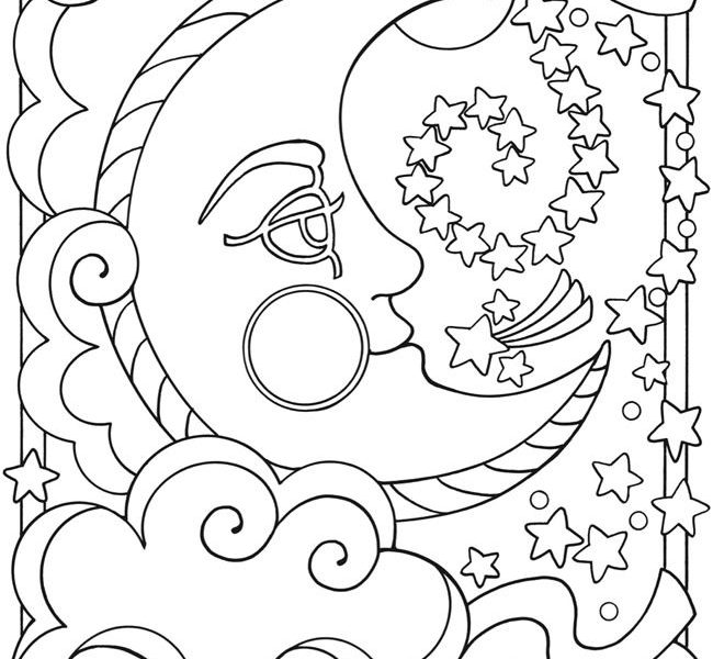 650x600 Moon Coloring Pages For Adults Coloring Page