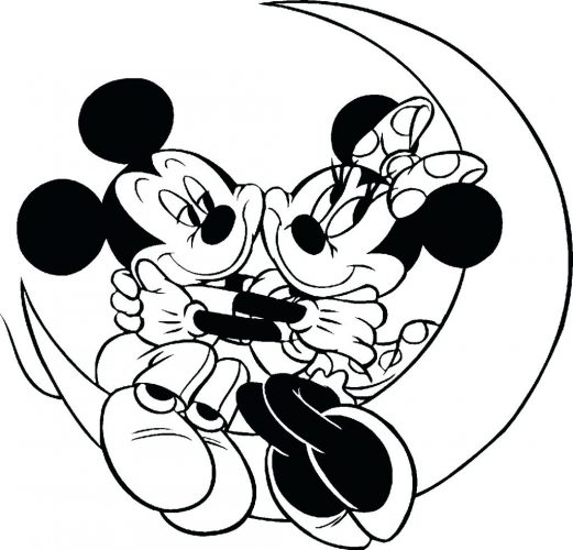 521x500 Coloring Page Coloring Pages Minnie Mouse Mickey And Sitting