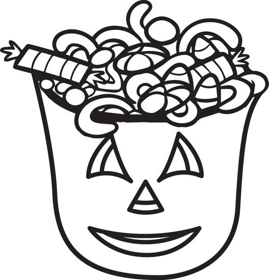 528x550 Halloween Candy Bucket Coloring Pages