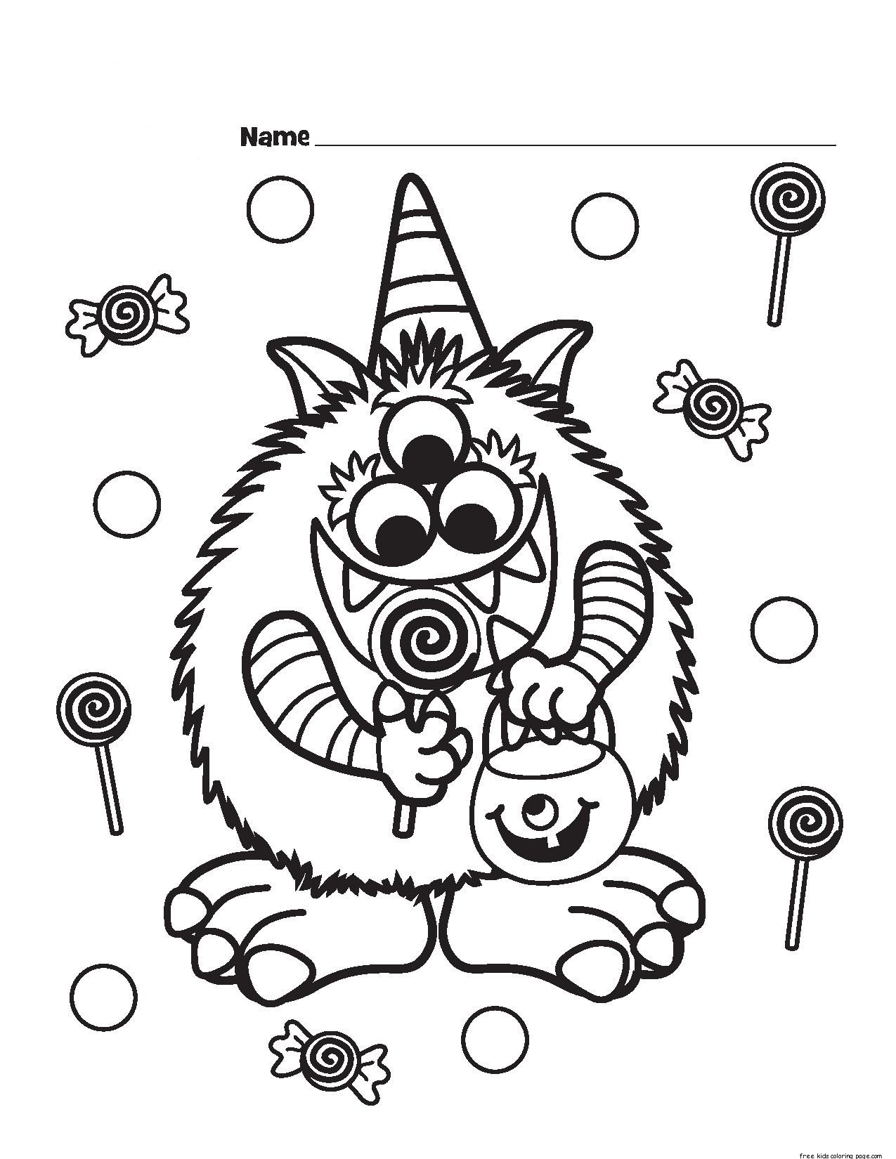 1275x1650 Print Out Halloween Candy Critter Coloring Page For Kidsfree
