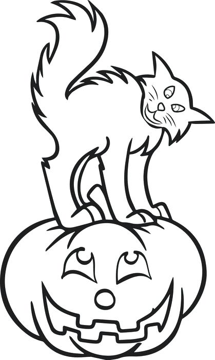 419x700 Free Printable Cat Pumpkin Coloring Page For Kids Halloween Cat