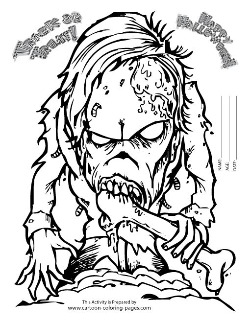 510x660 Best Free Scary Halloween Coloring Pages Printable Scary Coloring