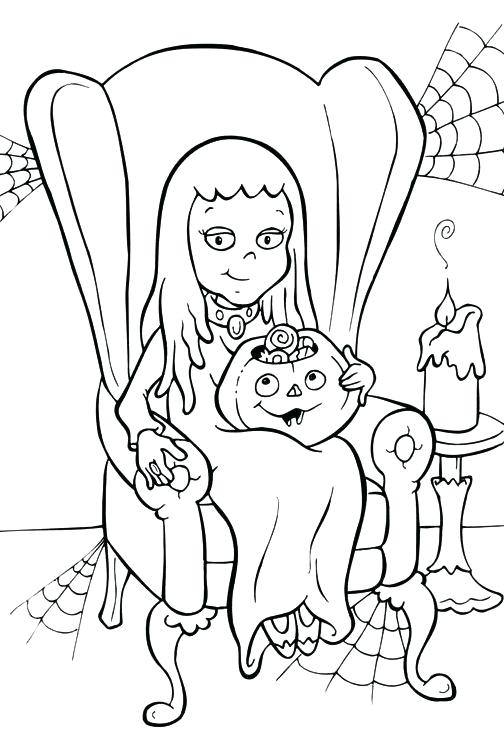 Halloween Coloring Pages For Girls at GetDrawings | Free download