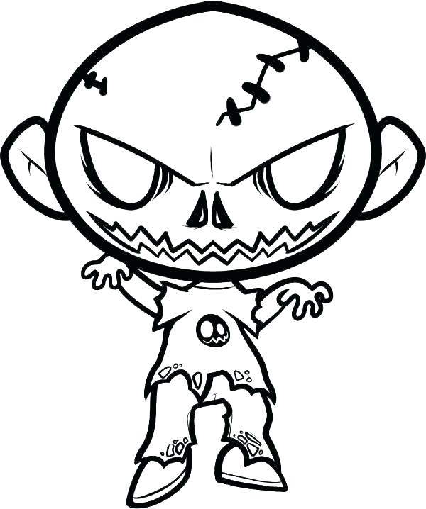 600x718 Printable Scary Halloween Coloring Pages