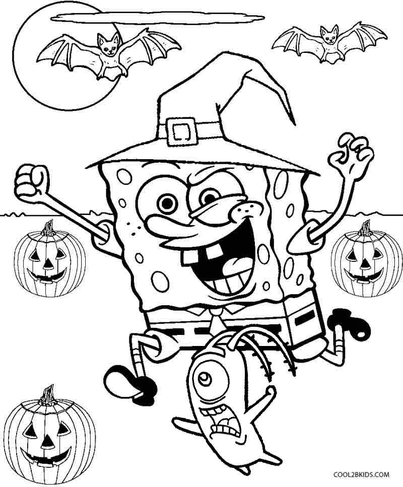 800x967 Spongebob Halloween Coloring Pages