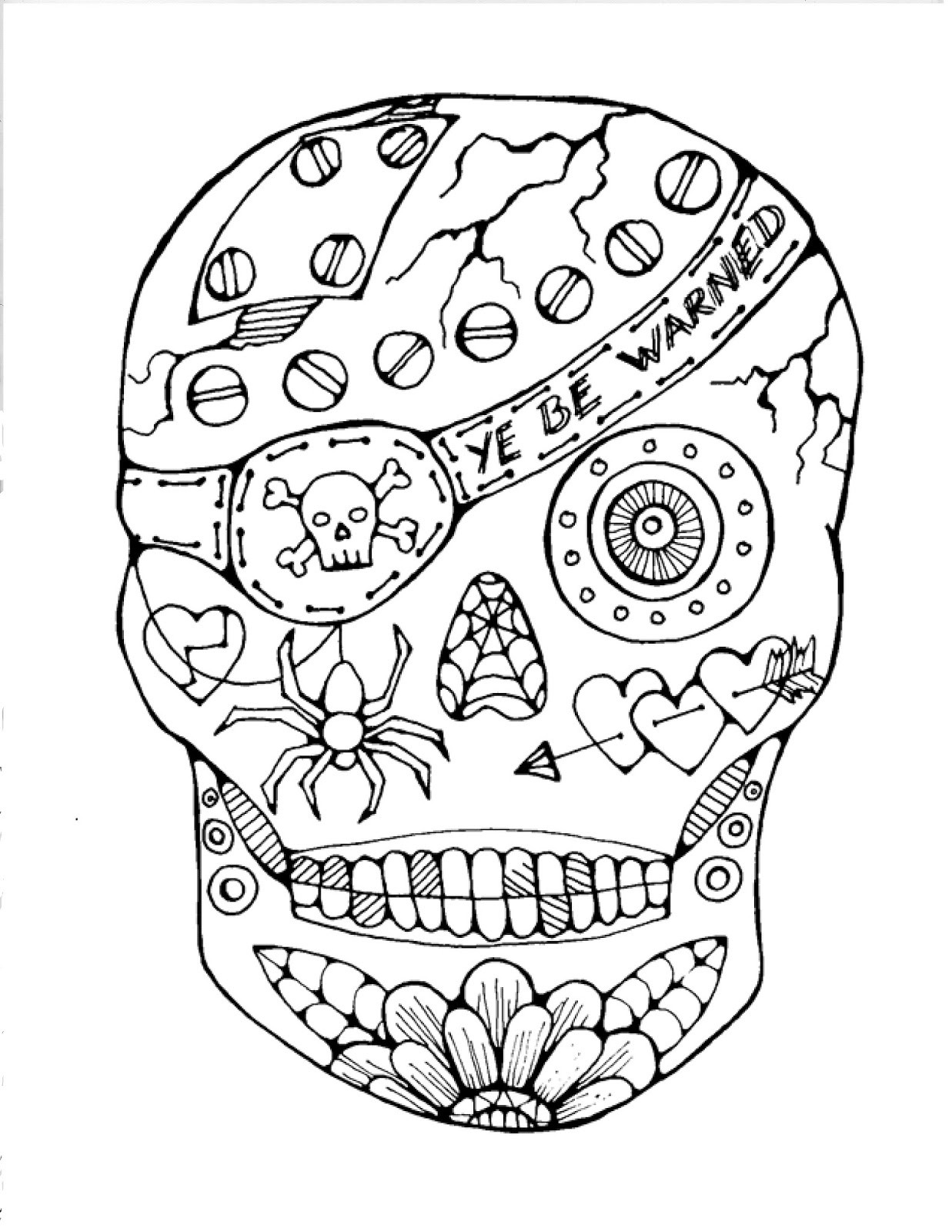 1237x1600 Halloween Coloring Pages Skulls New Free Sugar Skull Coloring