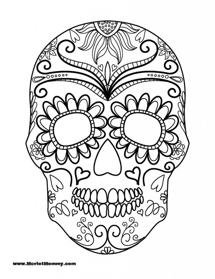 736x952 Halloween Coloring Pages Pdf Sugar Skull Coloring Page Artwork