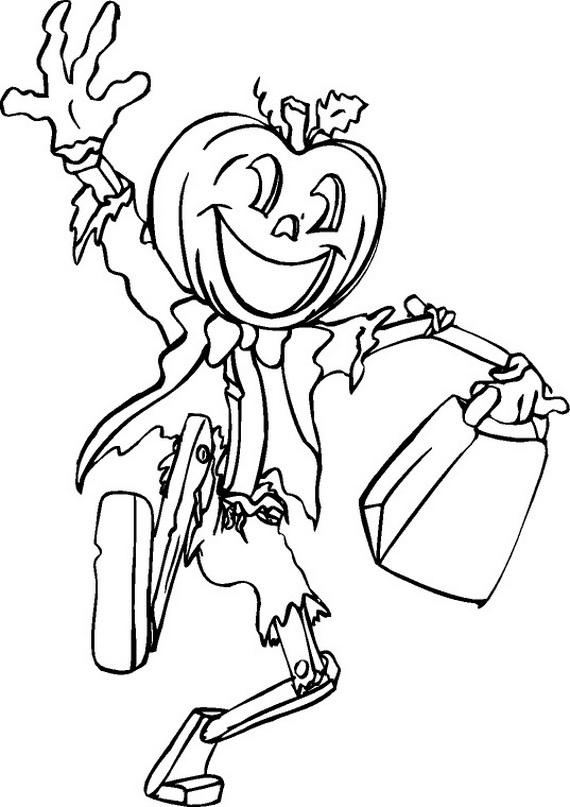 570x807 Fun Scary Halloween Coloring Pages Costumes
