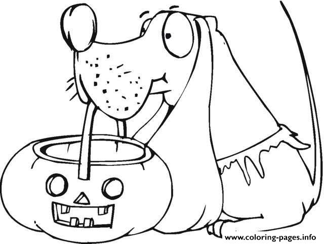 640x481 Dog Holds Pumpkin Basket Halloween Coloring Pages Printable