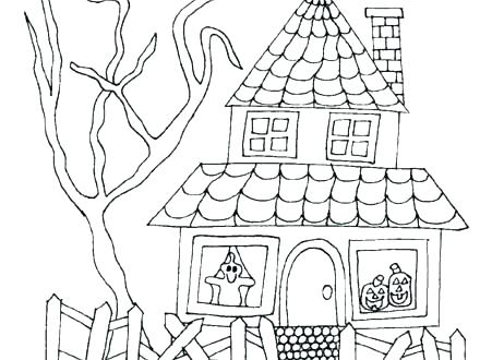 440x330 Haunted House Coloring Pages Haunted House Coloring Page Monster