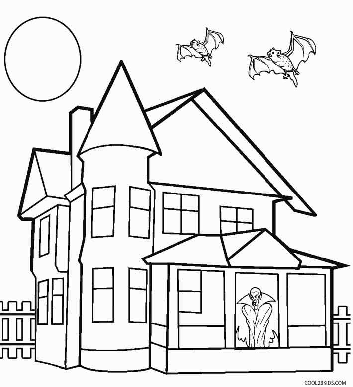 710x780 Printable Haunted House Coloring Pages For Kids