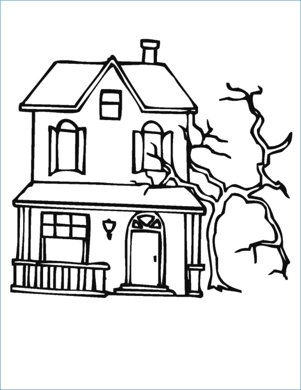 600x776 Halloween Coloring Pages Haunted House