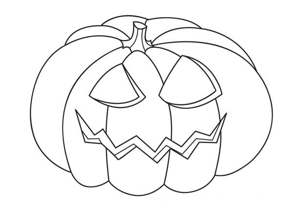 600x426 Jack O' Lantern Head On Halloween Day Coloring Page