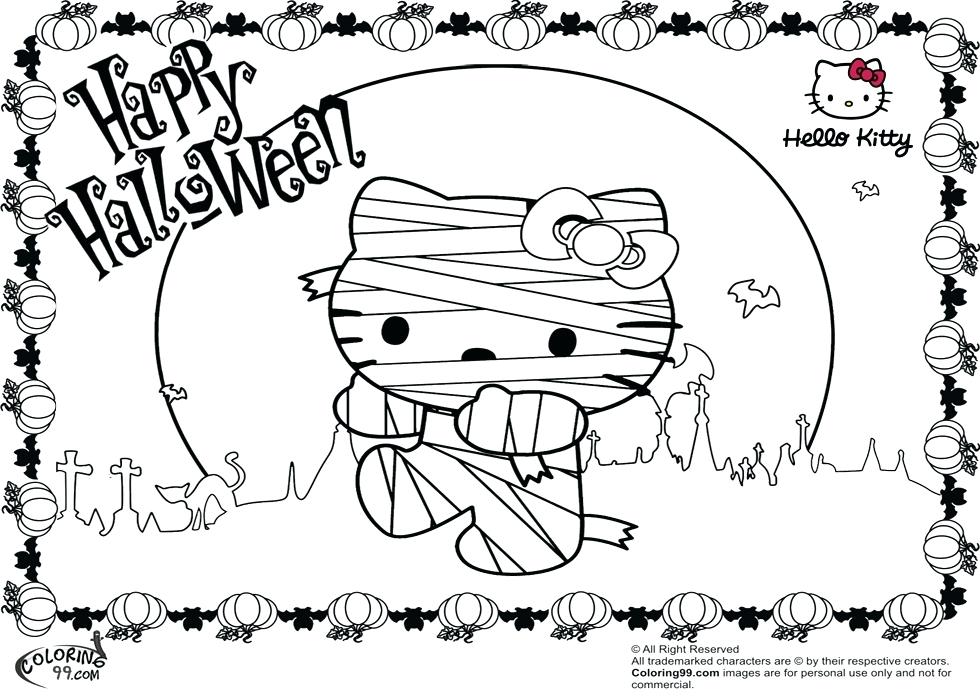 980x700 Halloween Hello Kitty Coloring Pages