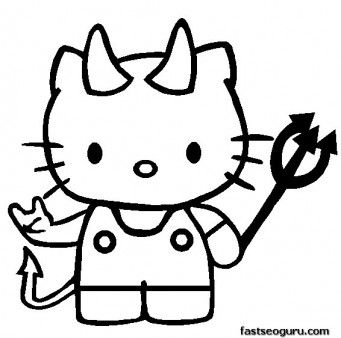 341x338 Hello Kitty Coloring Pictures Print Out Hello Kitty Halloween