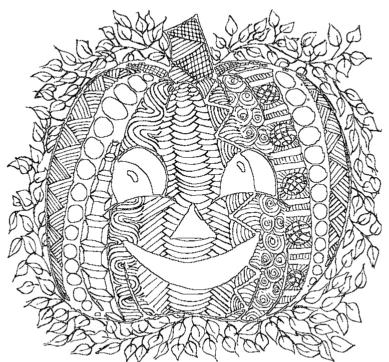 777x723 Adult Coloring Page Halloween Pumpkin