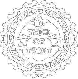 250x253 Trick Or Treat Halloween Design For Coloring, Embroidery, Or Paper