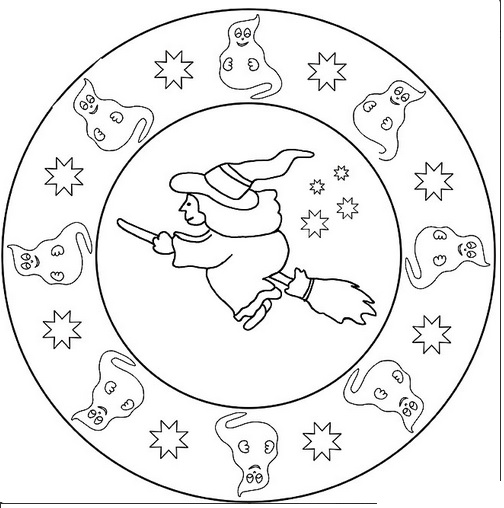 504x508 Halloween Mandala Coloring Pages Halloween Mandala Coloring Page