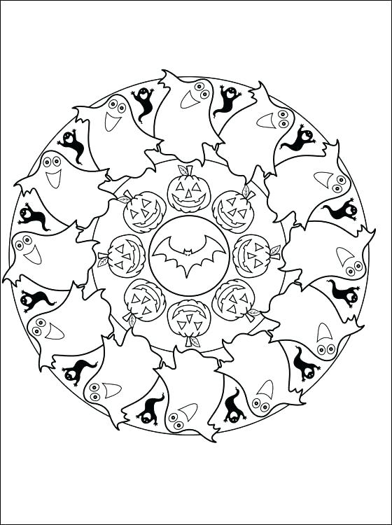 560x750 Halloween Mandala Coloring Pages