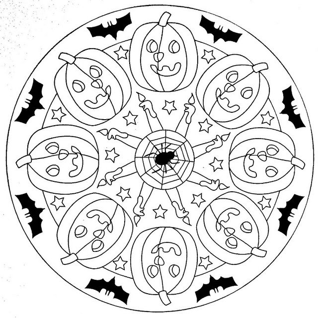 640x640 Mandala Coloring Pages Halloween Mandala Coloring Pages Halloween
