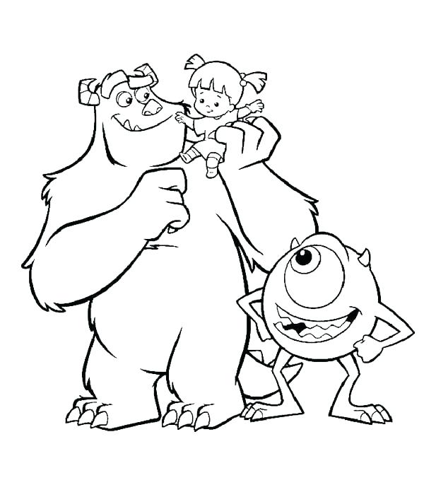 600x686 Halloween Monsters Coloring Pages Monsters Inc Coloring Pages