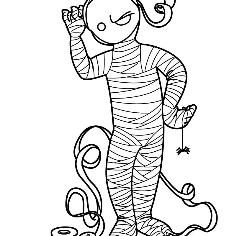 820x800 Halloween Mummy Free Color Pages For Kids Coloring Page Printable