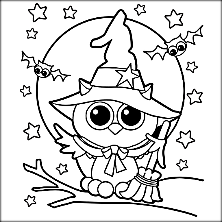 768x768 Halloween Owl Coloring Pages Animated Halloween Owl Coloring