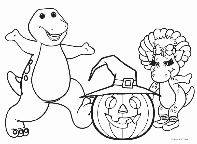 802x586 Free Printable Barney Coloring Pages For Kids Halloween Party