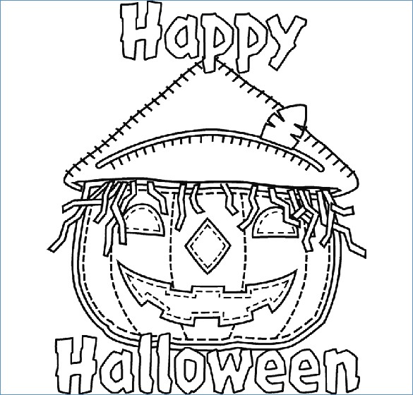 585x560 Halloween Party Coloring Pages