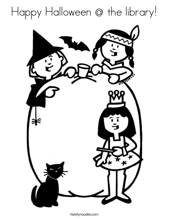 685x886 Happy Halloween The Library Coloring Page