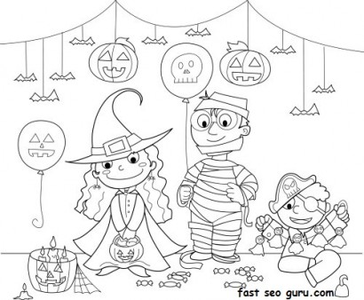410x338 Kids Halloween Costume Party Ideas Coloring Page