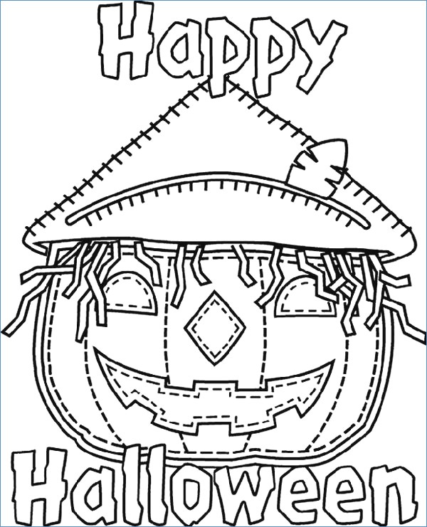 600x741 Ghost And Pumpkin Printable Halloween Coloring Pages