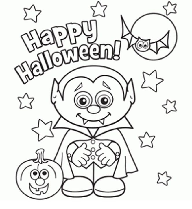 664x720 Happy Halloween Coloring Page
