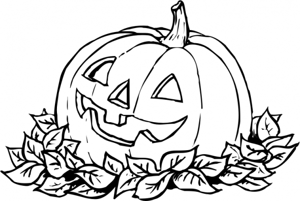 590x395 Halloween Pumpkin Coloring Page