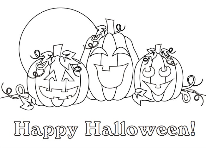700x503 Happy Halloween Coloring Page Halloween Scene Coloring Page