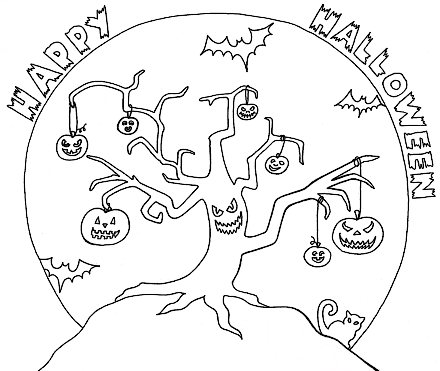 1466x1237 Halloween Tree Coloring Pages Best Ideas For Printable