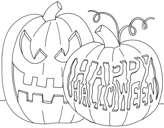 530x414 Scary Halloween Tree Coloring Pages