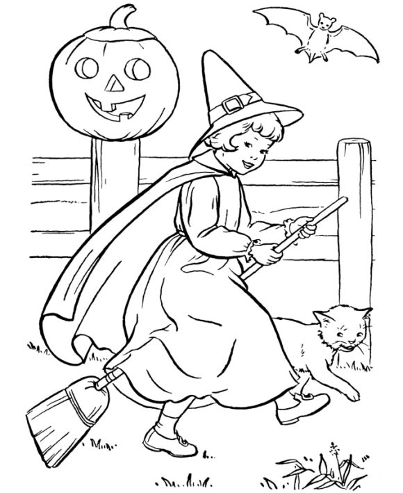 Halloween Witch Coloring Pages For Kids