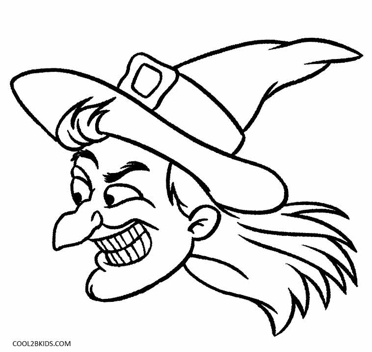 758x716 Witch Face Coloring Pages Free Printable Halloween Witch Coloring
