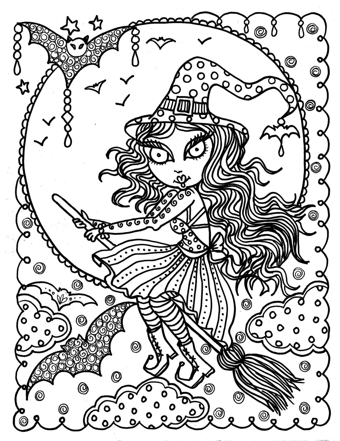 1158x1500 Cute Halloween Witch Coloring Pages Free Coloring For Kids