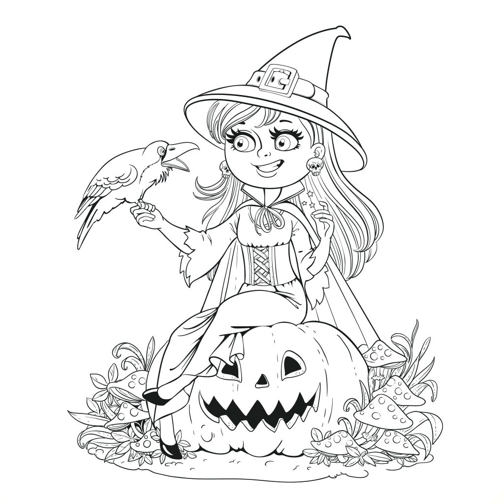 1024x1024 Coloring Page Witches Coloring Pages Pictures Of To Print