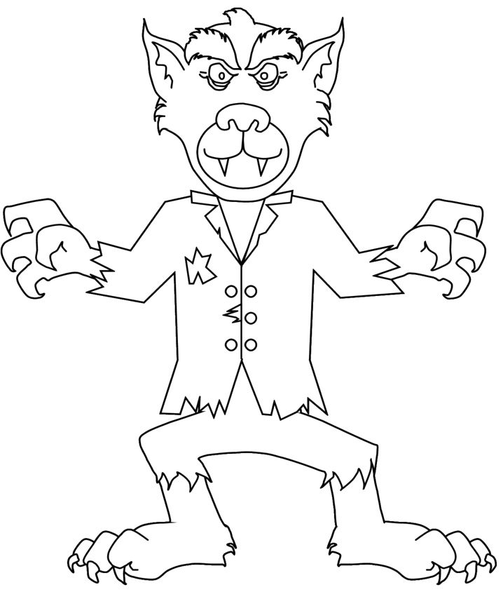Halloween Wolf Coloring Pages