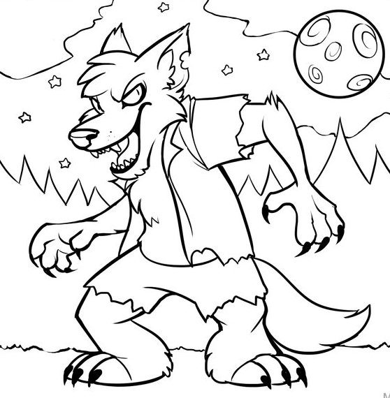 558x570 Monster Halloween Wolf Coloring Pages Print Hallowen Coloring