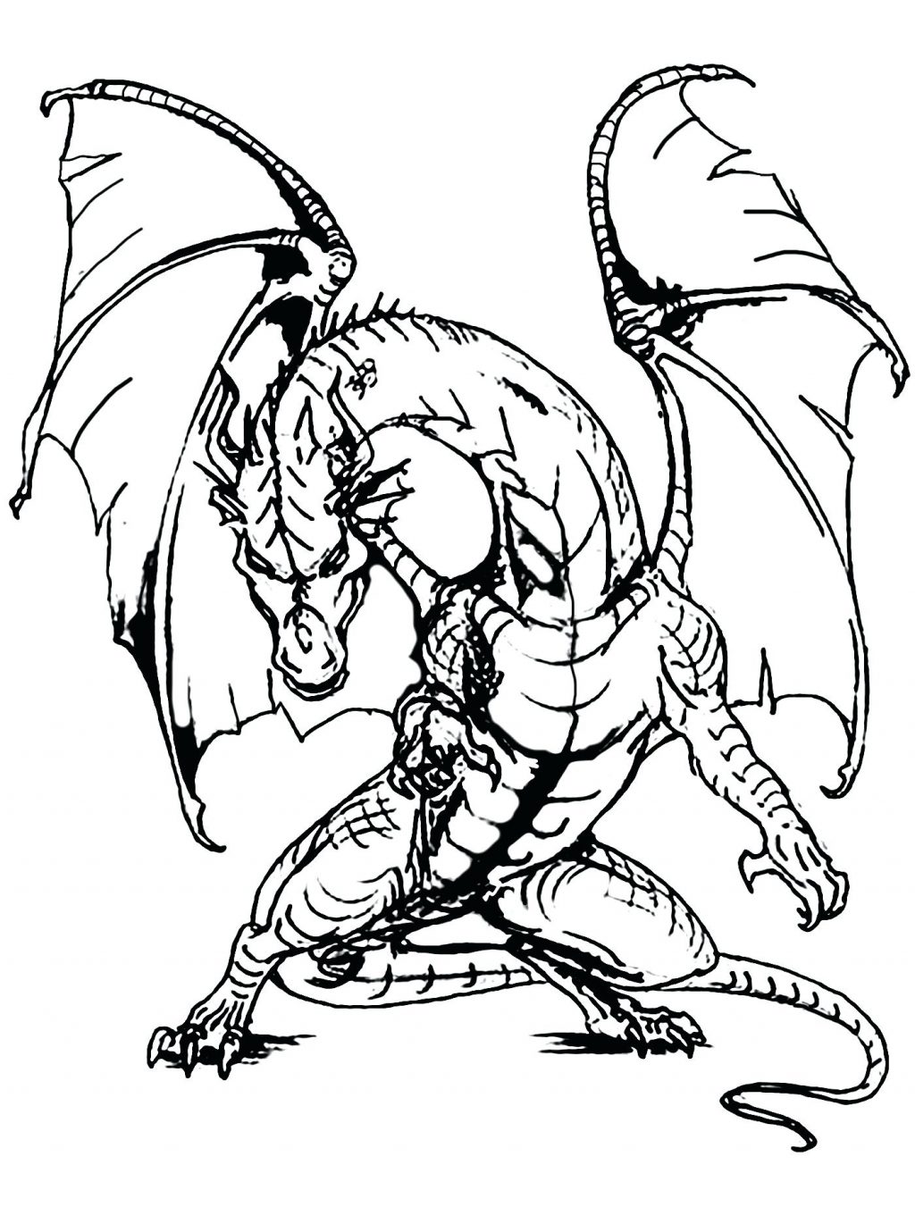 1024x1351 Coloring Page Werewolf Coloring Pages Page Giant Dragon