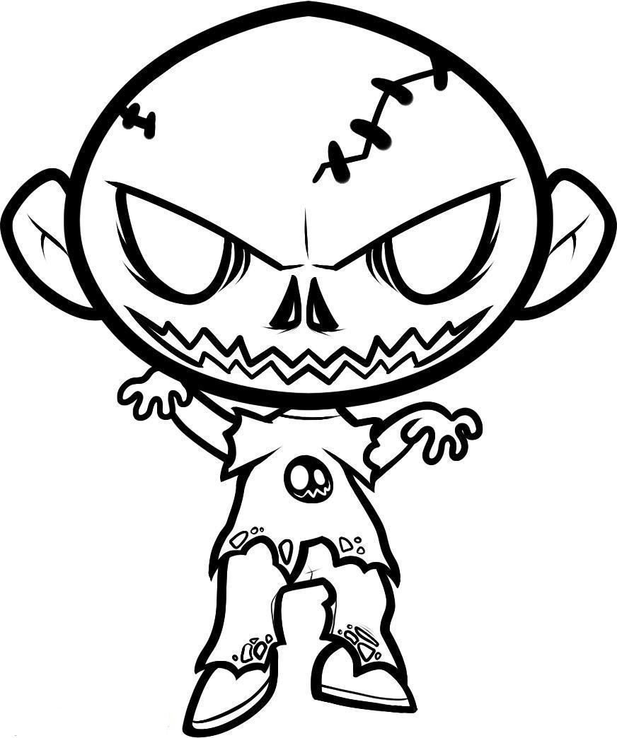 872x1044 Scary Zombie Coloring Pages For Alluring Zombies