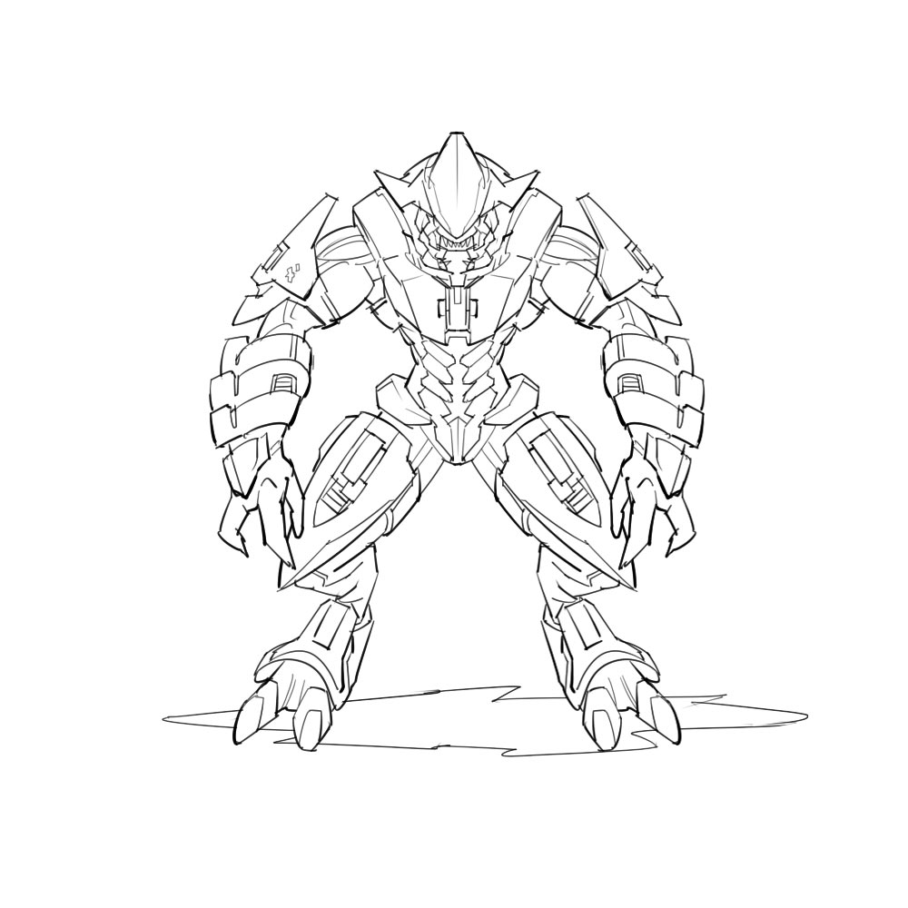 1000x1000 For Master Chief Coloring Pages