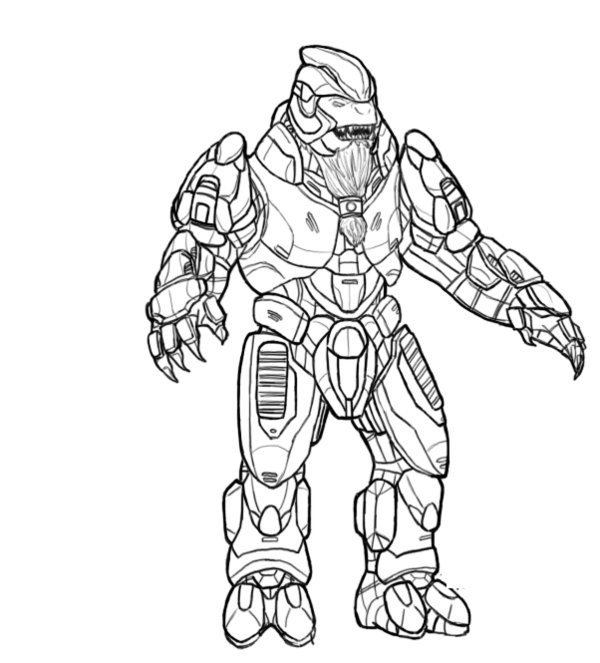 600x663 Free Printable Halo Coloring Pages For Kids